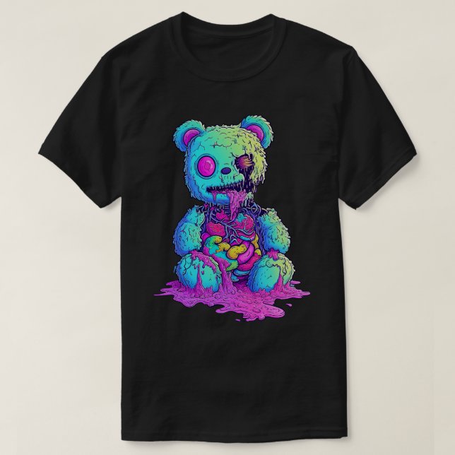T-shirt Ours arc-en-ciel Zombie (Design devant)