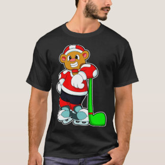 T-shirt Ours au hockey sur glace avec bâton de hockey sur 