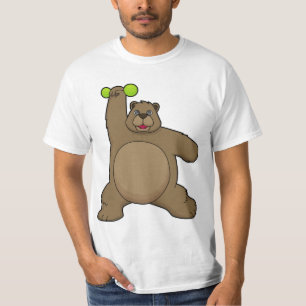 T-shirt Ours avec haltère au fitness yoga