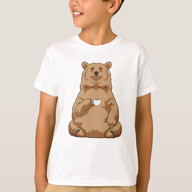 T-shirt Ours avec la coupe de café (Devant)