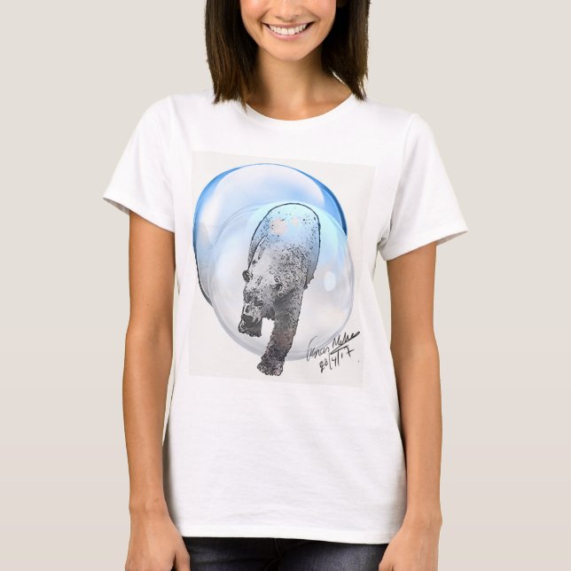 T-shirt Ours blanc dans la bulle (Devant)