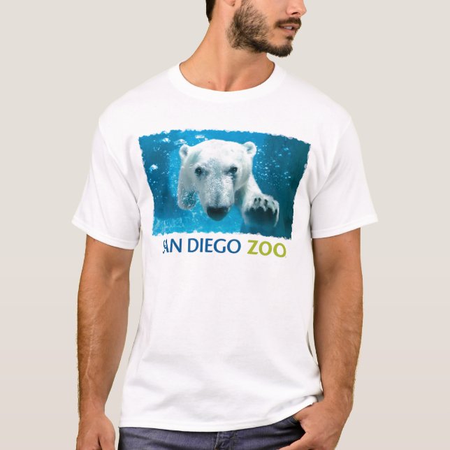 T-shirt Ours blanc de zoo de San Diego (Devant)