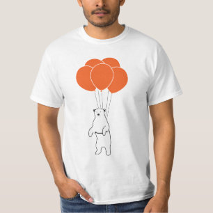 T-shirt Ours blanc volant avec des ballons