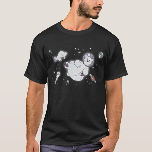 T-shirt Ours blancs dans l'espace ! (Devant)
