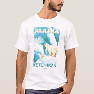 T-shirt Ours blancs et CUB - Ketchikan, Alaska