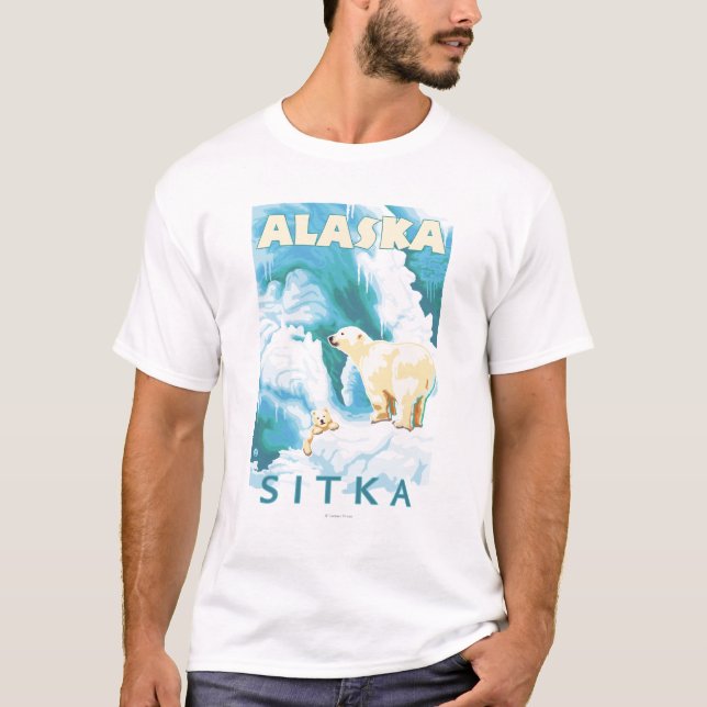 T-shirt Ours blancs et CUB - Sitka, Alaska (Devant)