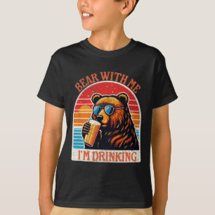 T-shirt Ours Boire Bière Extérieur Funny Grizzly Randonnée