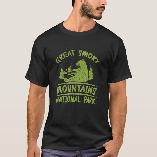 T-shirt Ours Boire Bière Great Smoky Mountains National (Devant)