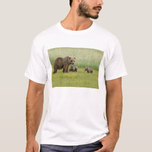 T-shirt Ours Brown de l'Alaska et trois Cubs, Ursus