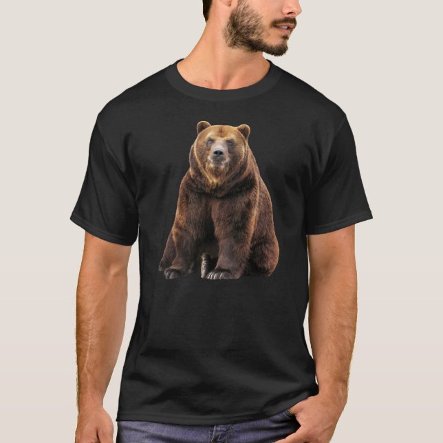 T-shirt Ours brun brun grizzli américain noir de l'Alaska (Devant)