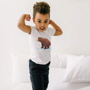 T-shirt Ours brun marchant sur la neige