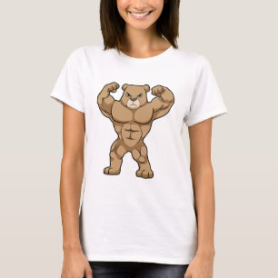 T-shirt Ours comme Bodybuilder avec de grands Muscles