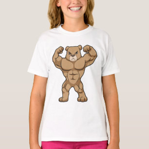 T-shirt Ours comme Bodybuilder avec de grands Muscles