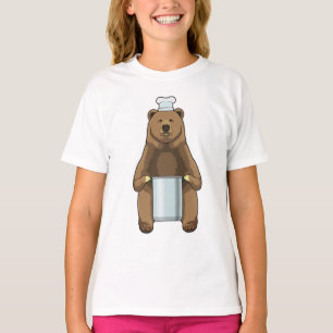 T-shirt Ours comme cuire avec pot de Cuisine