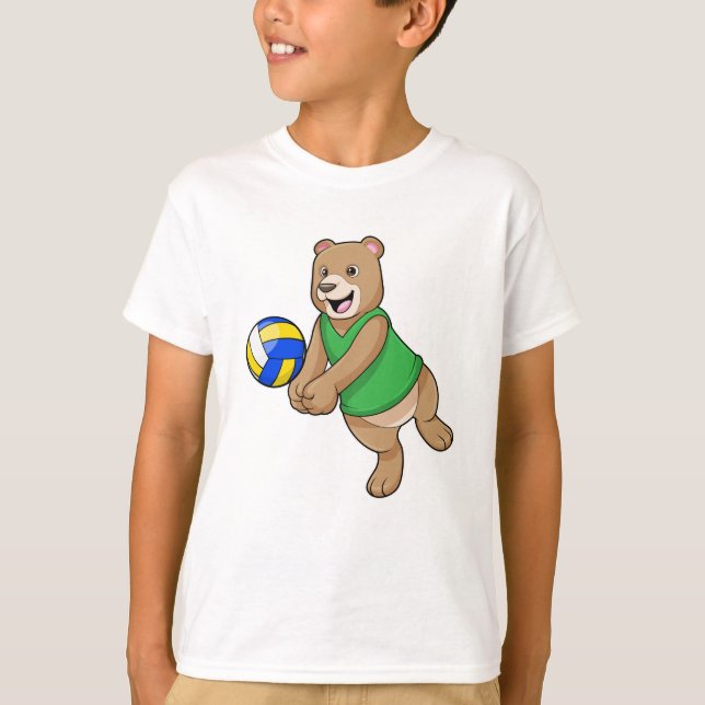 T-shirt Ours comme joueur de volleyball avec Volleyball (Devant)