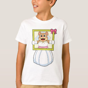 T-shirt Ours comme mariée avec robe Mariage et cadre photo