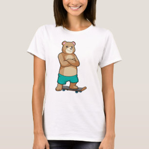 T-shirt Ours comme patineur avec skateboard