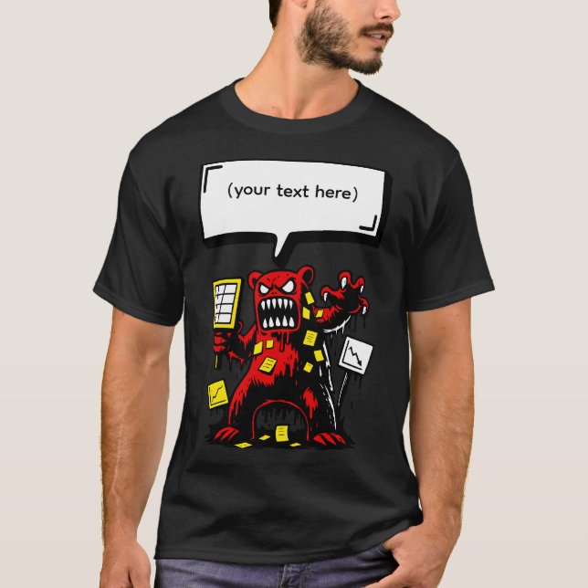 T-shirt Ours de bureau en colère (Devant)