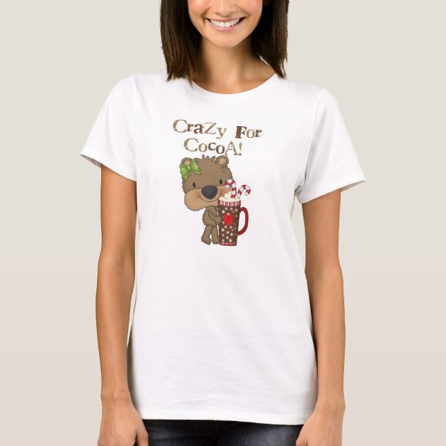 T-shirt Ours de fille fou pour le cacao (Devant)