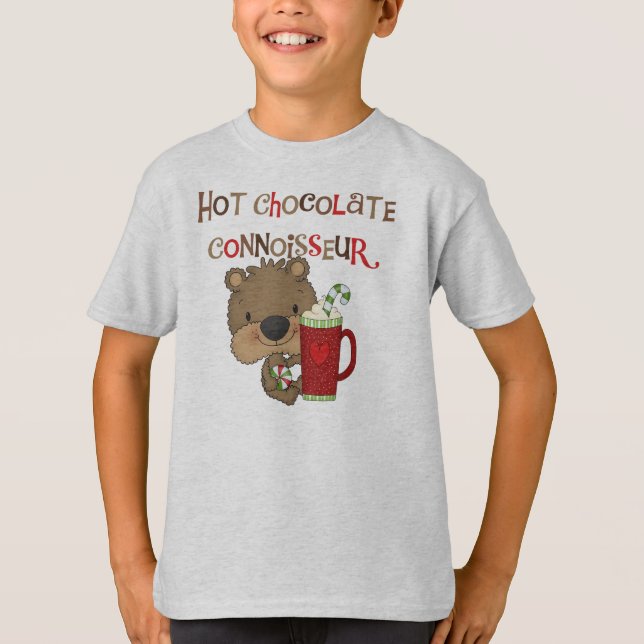 T-shirt Ours de garçon de connaisseur de chocolat chaud (Devant)