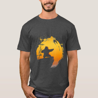 T-shirt Ours de Kung Fu Poai Chi Silhouette coucher de sol