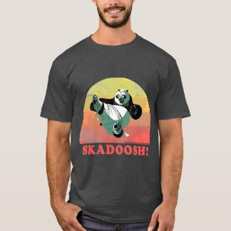 T-shirt Ours de Kung Fu Skash Portrait de cercle rétro ami