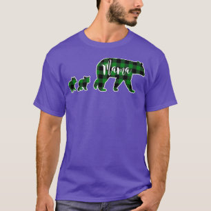 T-shirt Ours de maman avec deux 2 Cubes Chec Buffle vert n