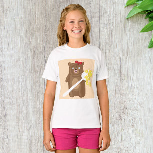 T-shirt Ours de miel adorable avec cuillère et cabot rouge