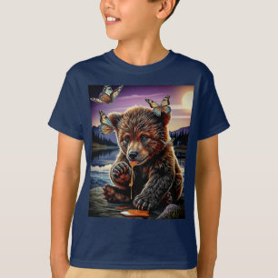 T-shirt Ours de miel et papillons