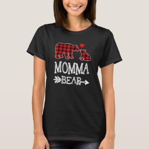 T-shirt Ours de Momma Rouge Buffle Plaid Ours de grand-mèr