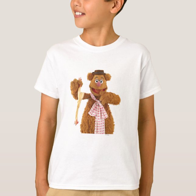 T-shirt Ours de mousse tenant du poulet en caoutchouc (Devant)
