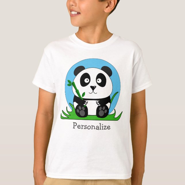T-shirt Ours De Panda Noir Et Blanc (Devant)