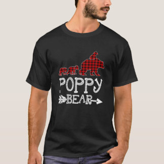 T-shirt Ours de pavot Pyjama de Noël Buffle Rouge Plaid Fa