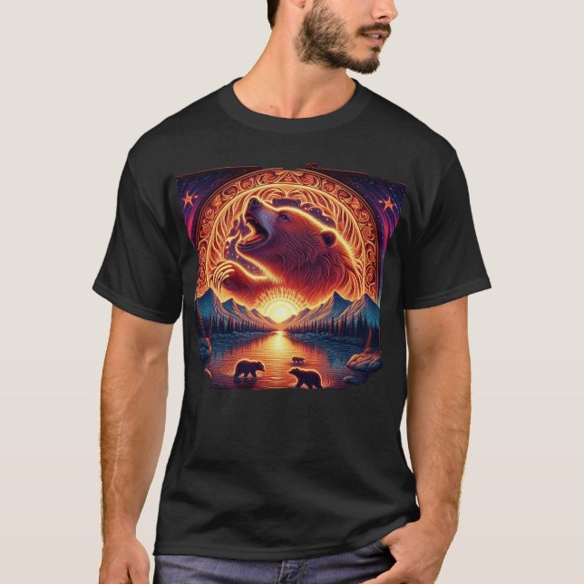 T-shirt Ours du soleil du matin. (Devant)