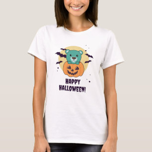 T-shirt Ours En Citrouille Doux Ours Joyeux Halloween