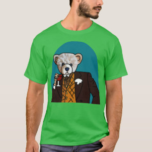 T-shirt Ours En Costume Boire Portrait De Vin
