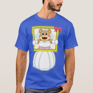T-shirt Ours en mariée avec robe Mariage Cadre photo