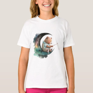 T-shirt Ours en peluche mignon sur la Lune, Ours en carica