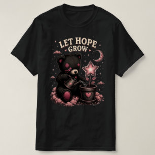T-shirt Ours en peluche rétro brodé 'Laissez l'espoir gran