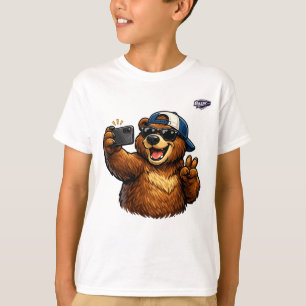 T-shirt Ours en selfie cool avec lunettes de soleil T-shir