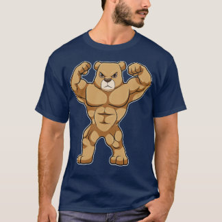 T-shirt Ours en tant que culturiste avec de gros muscles