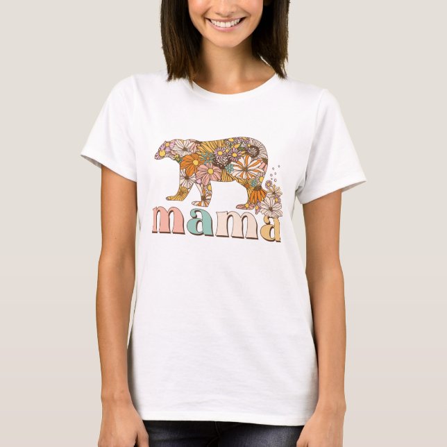 T-shirt Ours Floral Mama (Devant)