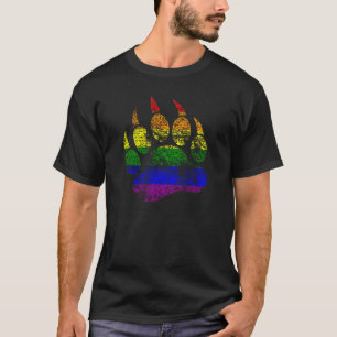 T-shirt Ours gays Distorsion Ours Paw Arc-en-ciel