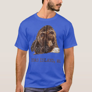T-shirt Ours Grizzli Brown De L'Île Des Orques À Snow Wash