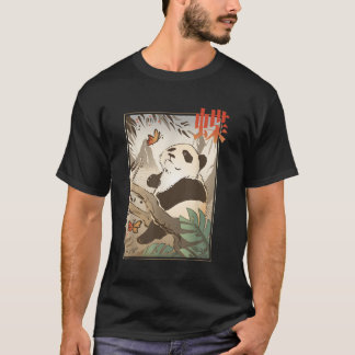 T-shirt Ours japonais Panda Japon Papillon animal nature