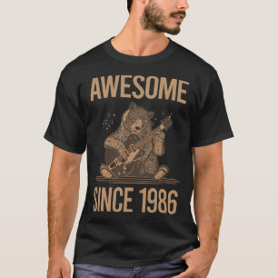 T-shirt Ours Jouer Guitare - Magnifique depuis 1986