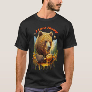 T-shirt Ours majestueux se livrant à un délicieux miel