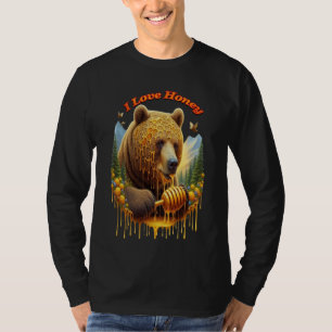 T-shirt Ours majestueux se livrant à un délicieux miel
