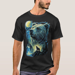 T-shirt Ours majestueux sous l'art de la faune au clair de