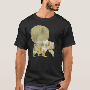 T-shirt Ours marchant dans la forêt lunaire peinte faune f